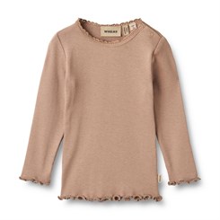 Wheat Rib T-Shirt LS Reese - Nougat rose